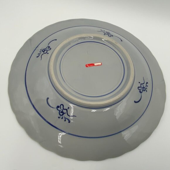 Vintage Shirokiya Japan Takarabune Ship w/Turtle Blue/White Serving Plate 13" - Picture 6 of 7